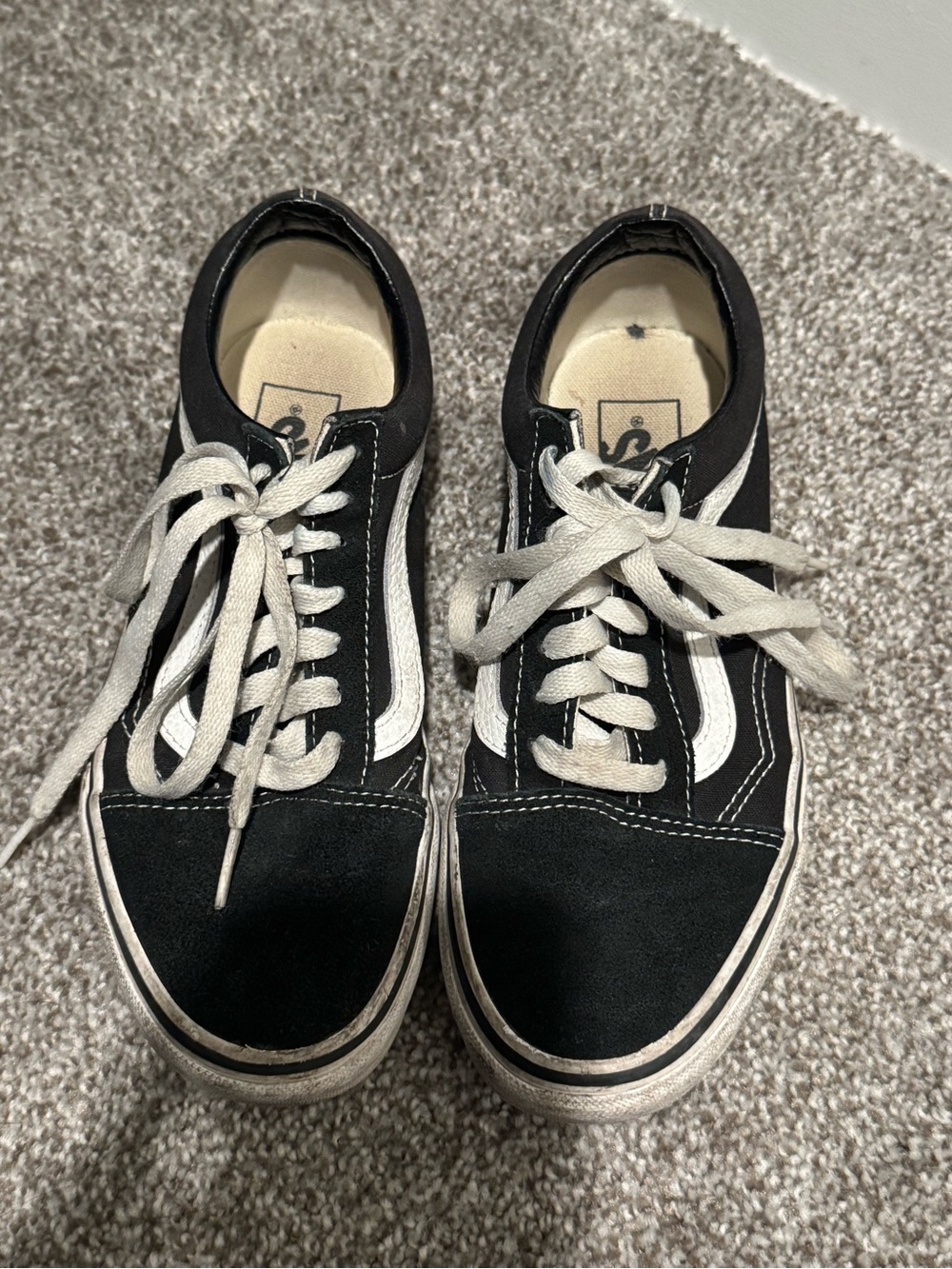Vans Black and White Low-Top Skate Sneakers